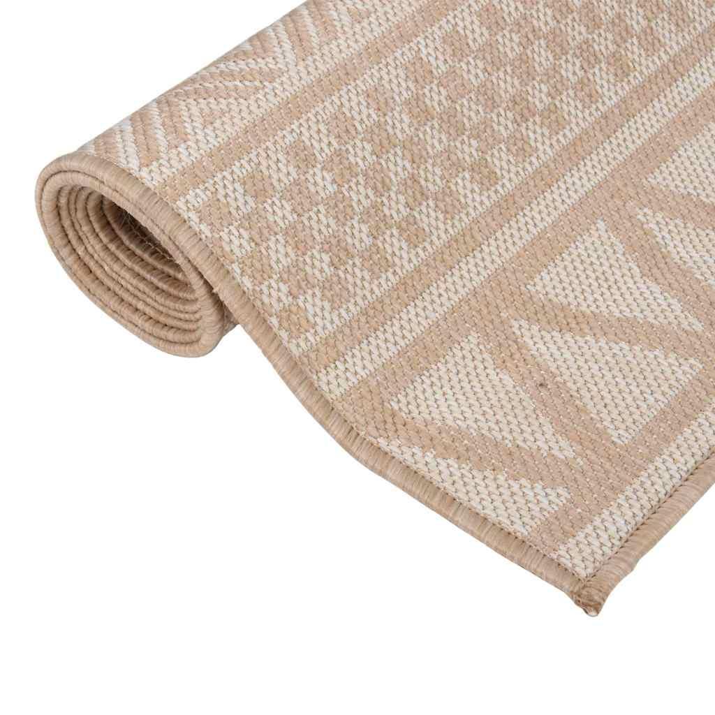 Alfombra de exterior de tejido plano rayas marrones
