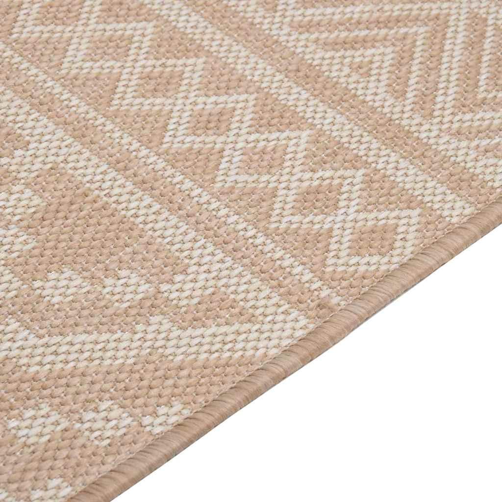 Alfombra de exterior de tejido plano rayas marrones