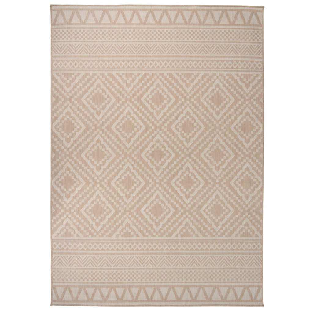 Alfombra de exterior de tejido plano rayas marrones