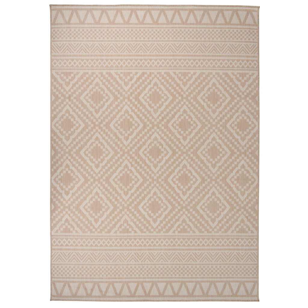 Alfombra de exterior de tejido plano rayas marrones