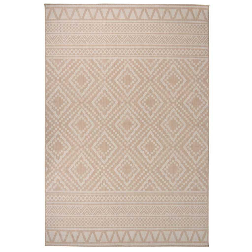 Alfombra de exterior de tejido plano rayas marrones