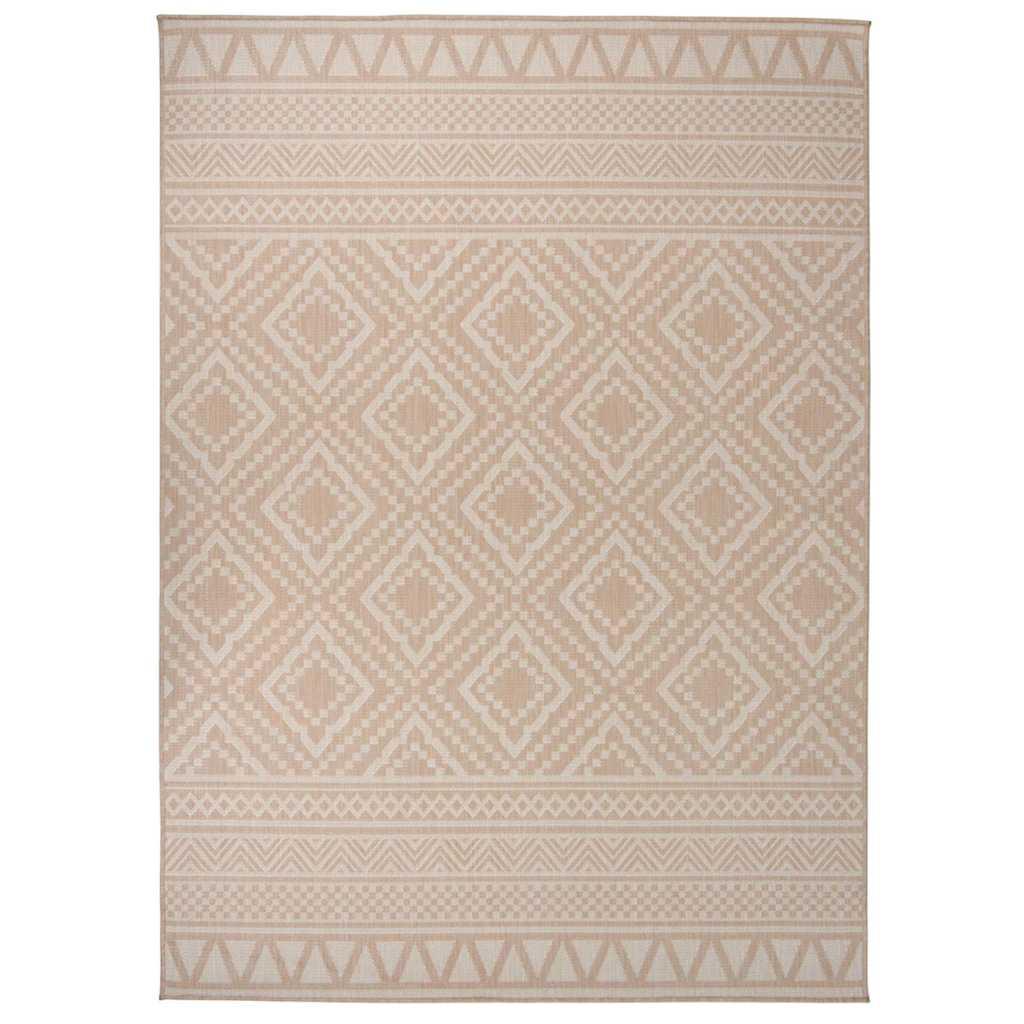 Alfombra de exterior de tejido plano rayas marrones