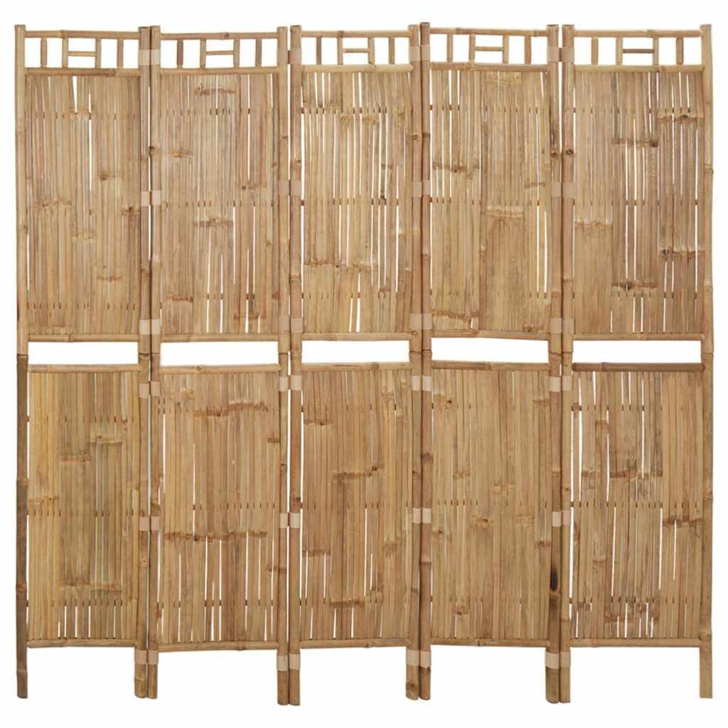 Biombo divisor de 5 paneles gris antracita 200x180 cm