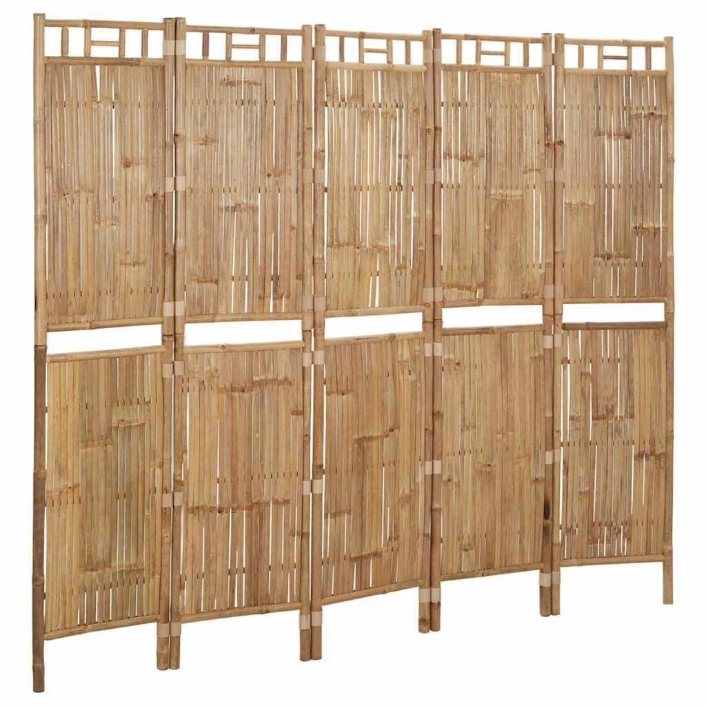 Biombo divisor de 5 paneles gris antracita 200x180 cm