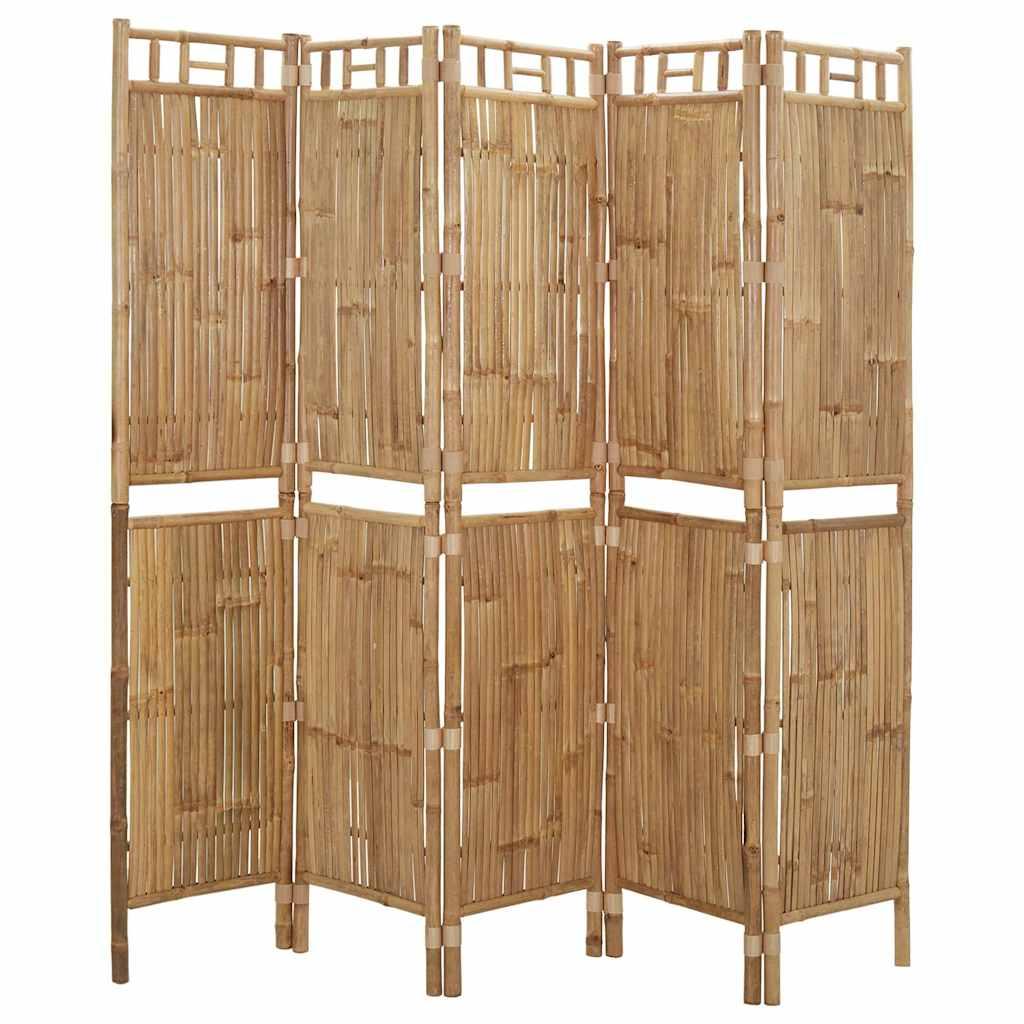 Biombo divisor de 5 paneles gris antracita 200x180 cm