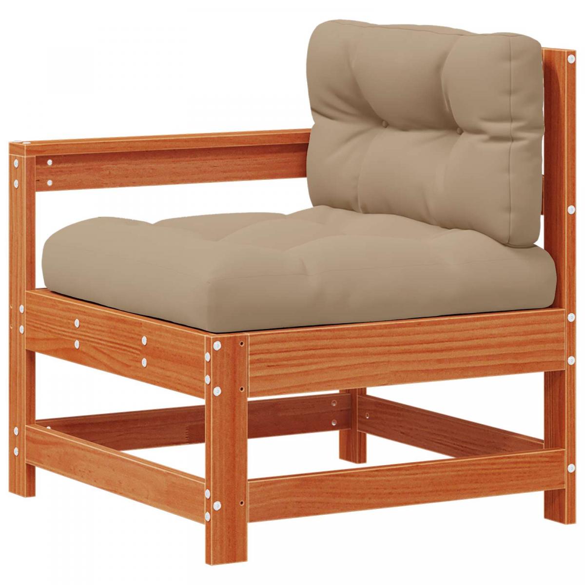 Conjunto de Sofás de Jardín 6 uds. Marrón Cera