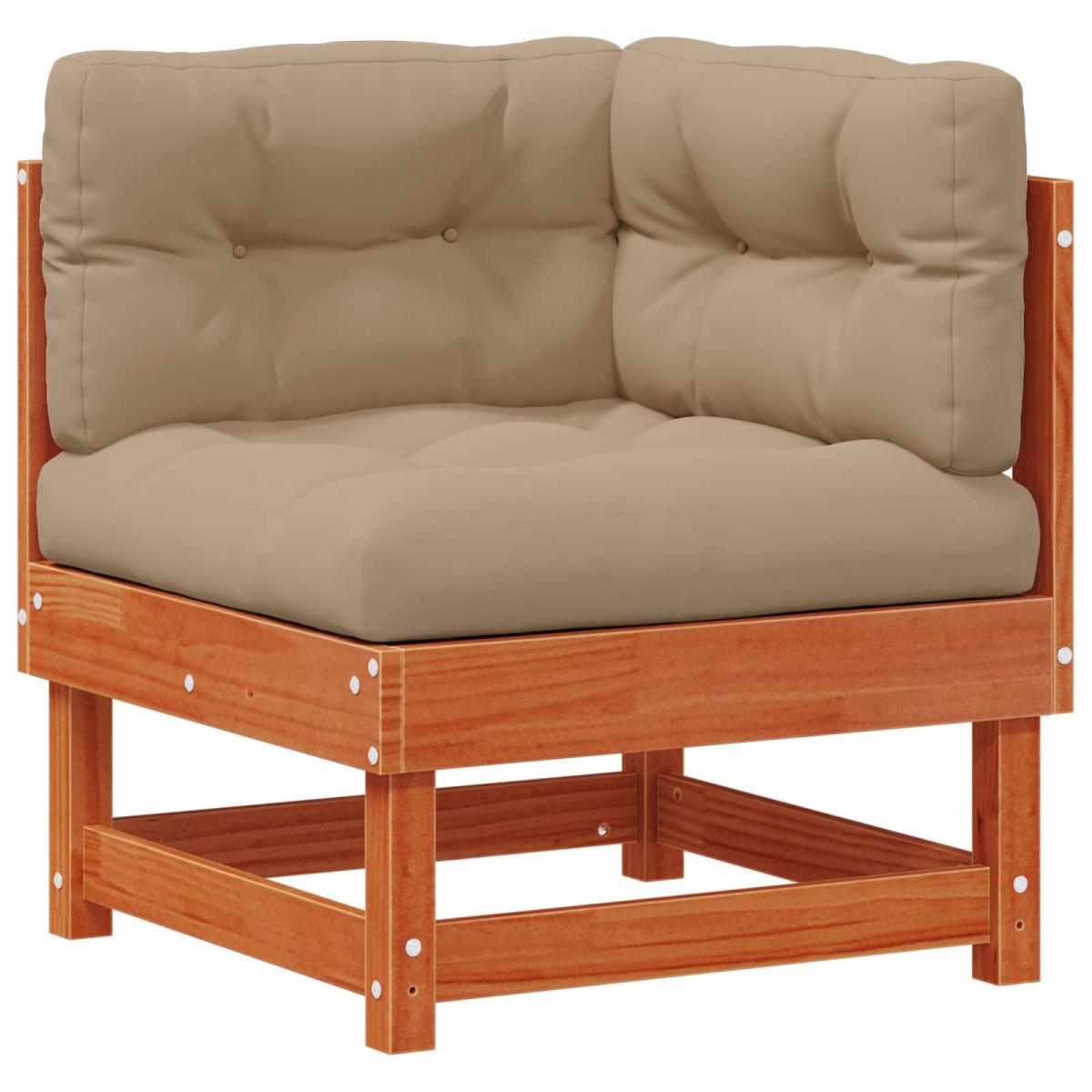 Conjunto de Sofás de Jardín 6 uds. Marrón Cera