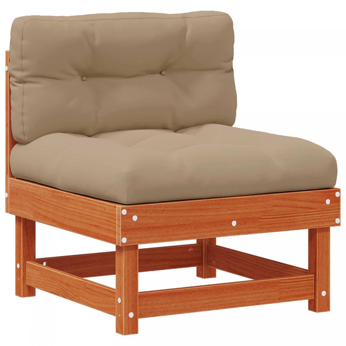 Conjunto de Sofás de Jardín 6 uds. Marrón Cera