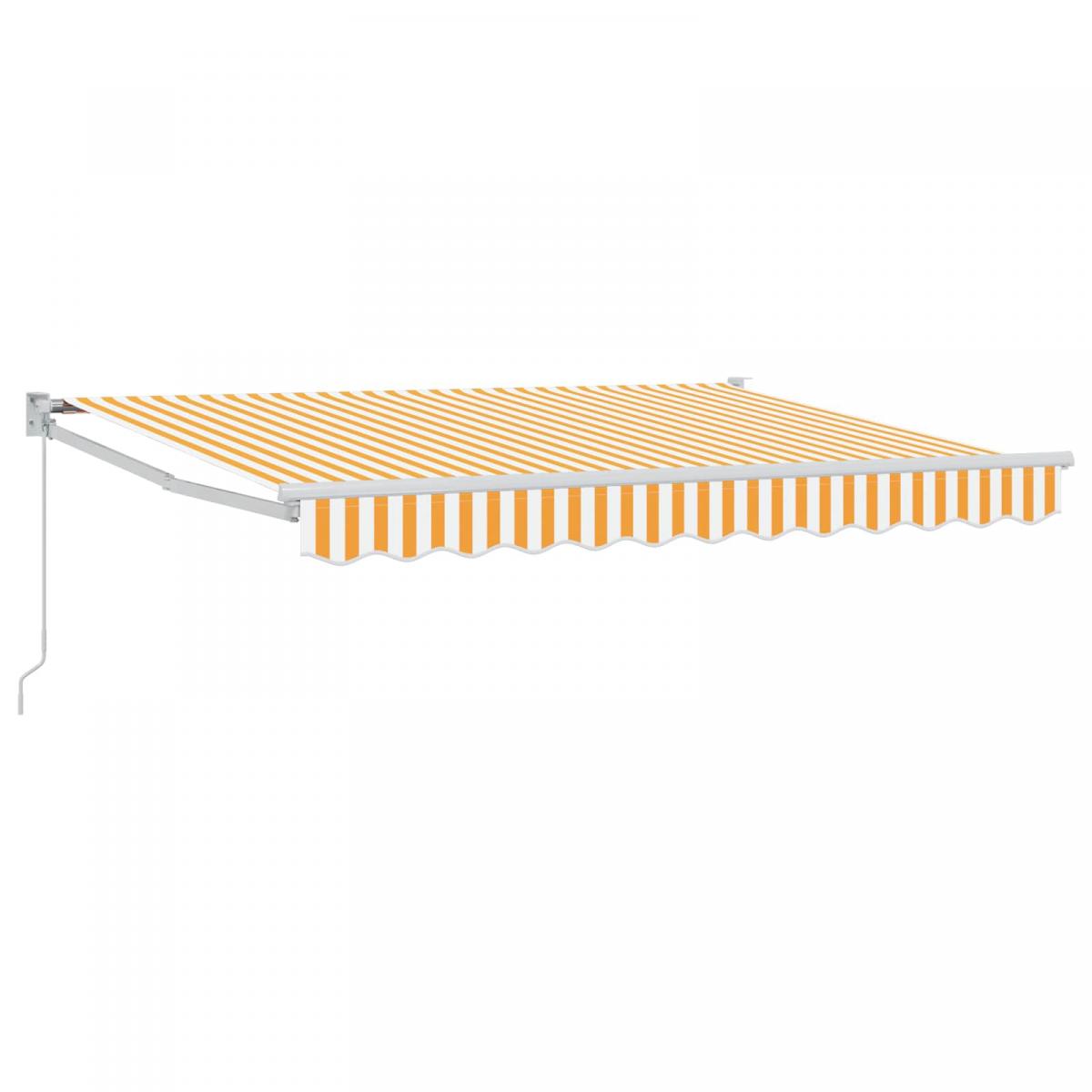 Toldo retráctil Amarillo y blanco 3 x 2 m