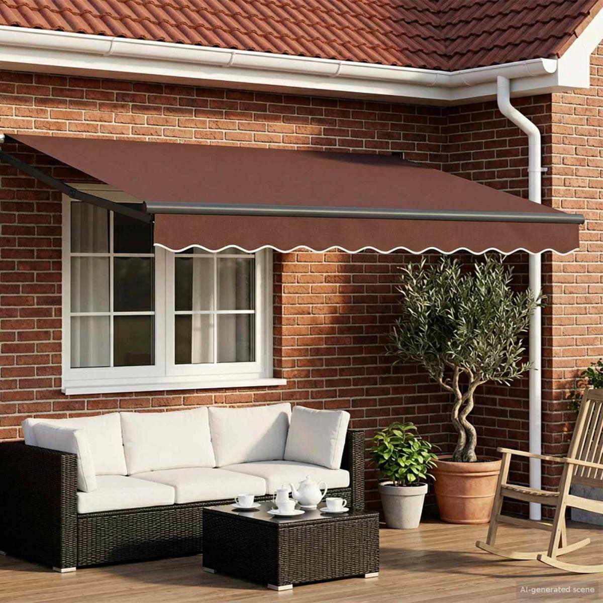 Toldo retráctil Gris Claro 300 x 250 x 165 cm Poliéster y metal