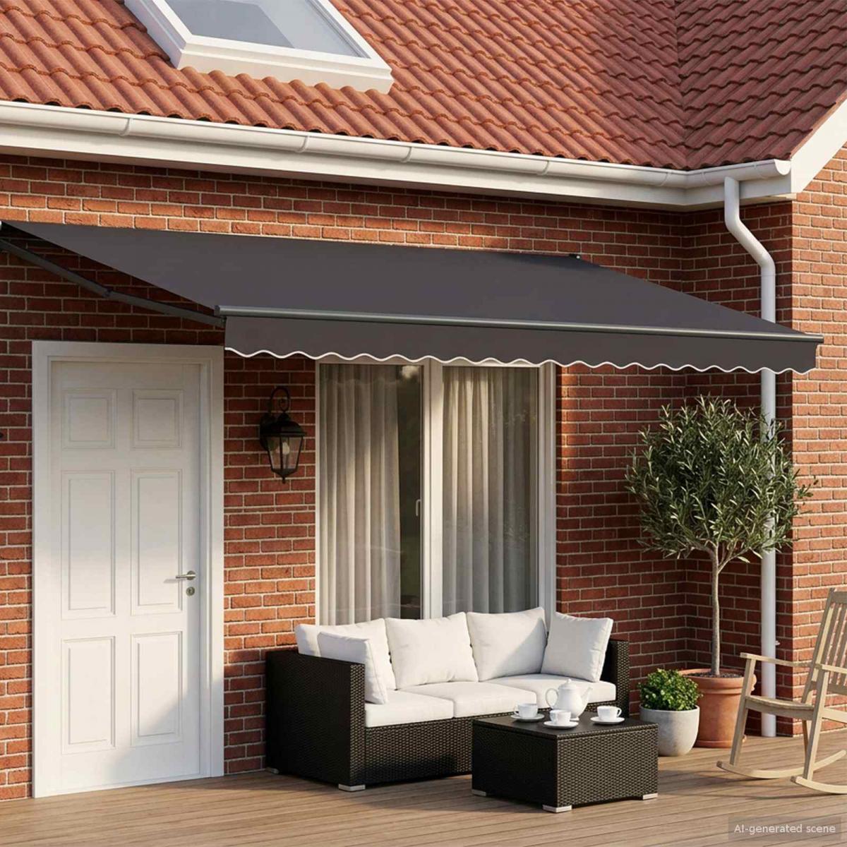 Toldo retráctil Gris Claro 300 x 250 x 165 cm Poliéster y metal