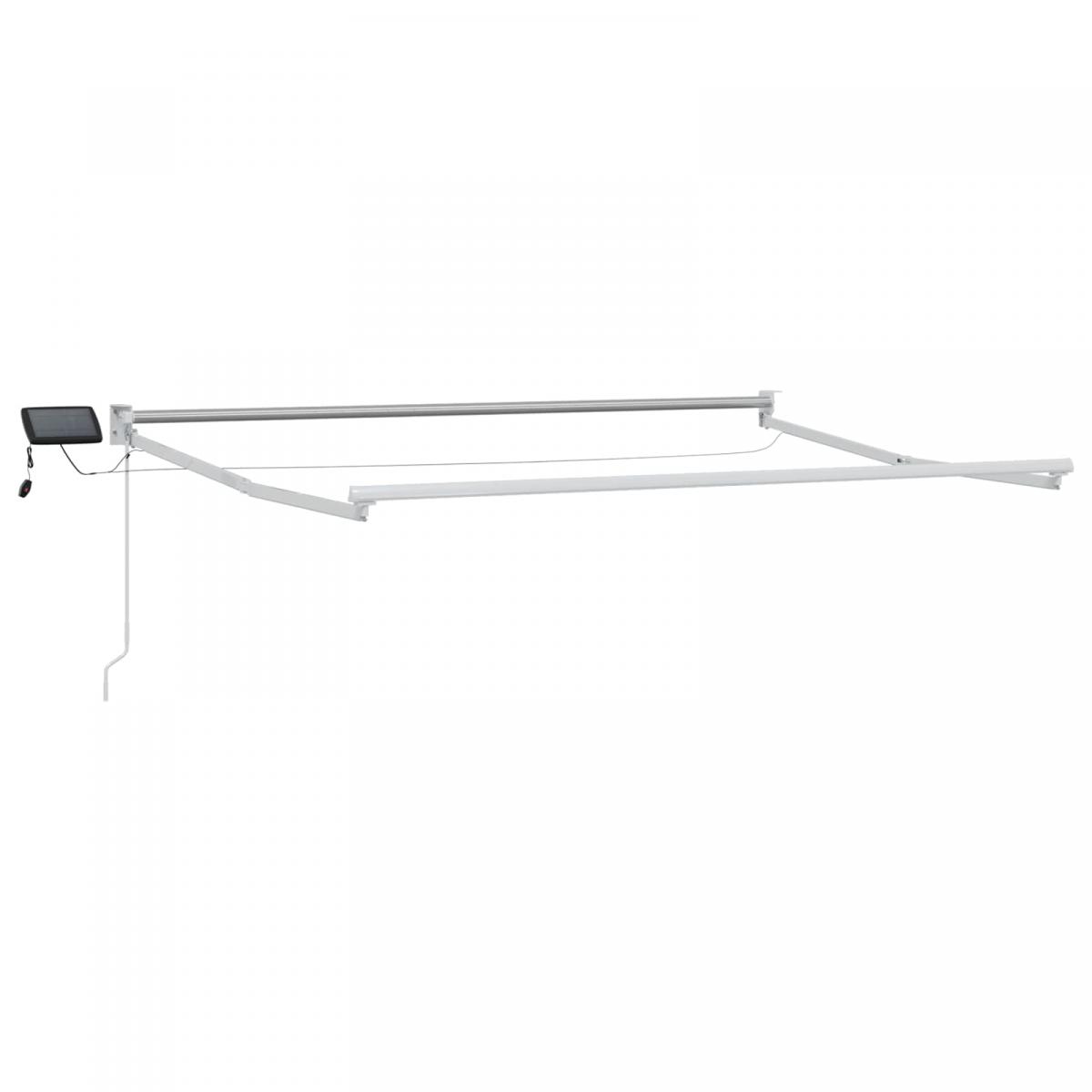 Toldo manual retráctil con LEDs Borgoña y Antracita 3,5 x 2,5 m
