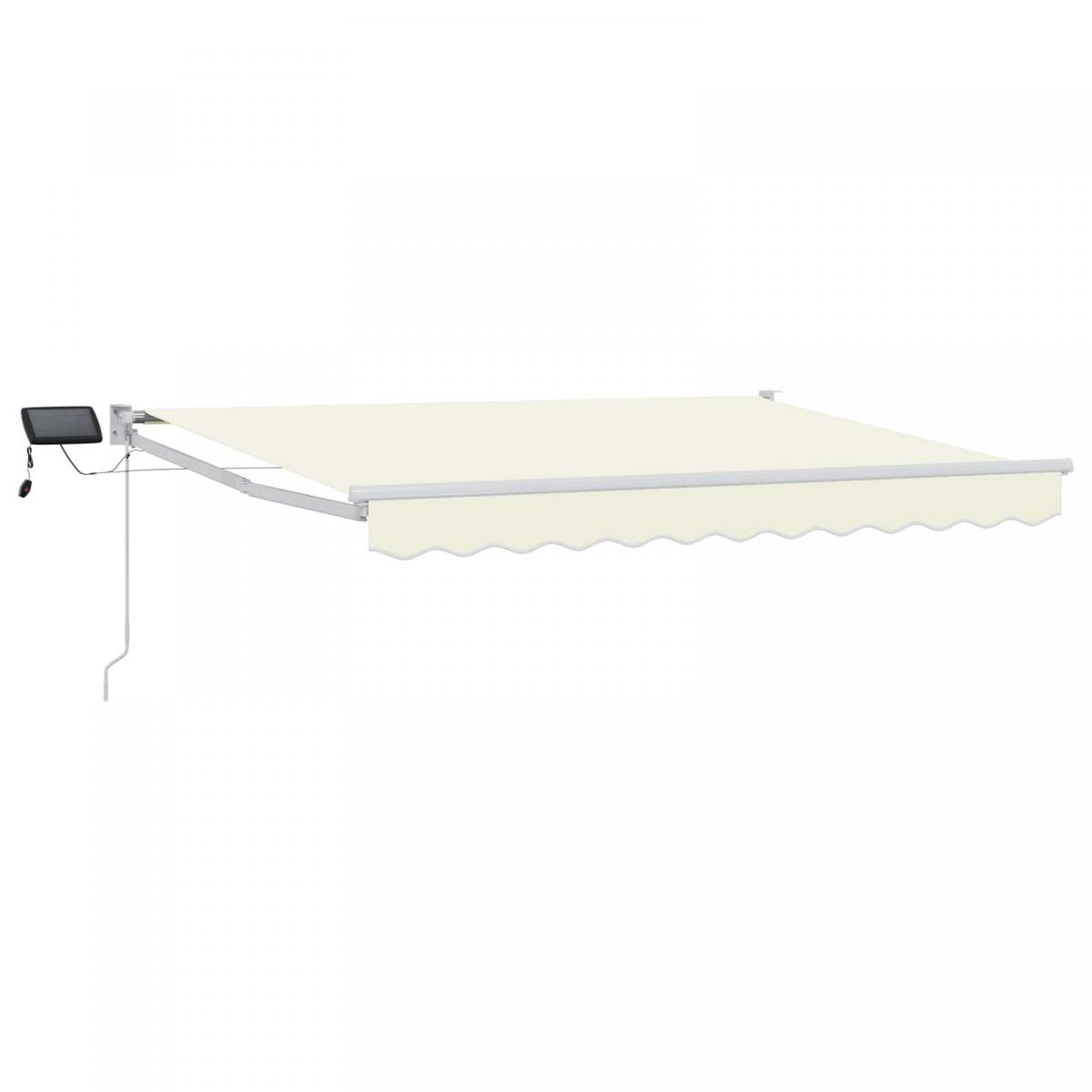 Toldo manual retráctil con LEDs Antracita y Blanco 3,5 x 2,5 m
