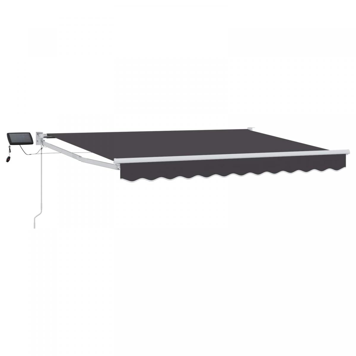 Toldo manual retráctil con LEDs Antracita y Blanco 3,5 x 2,5 m