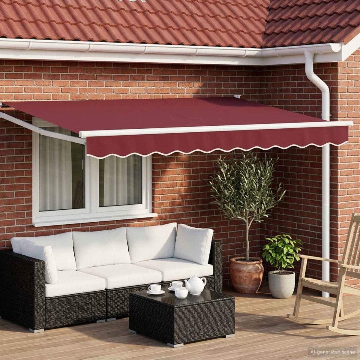Toldo manual retráctil con LEDs Antracita y Blanco 3,5 x 2,5 m