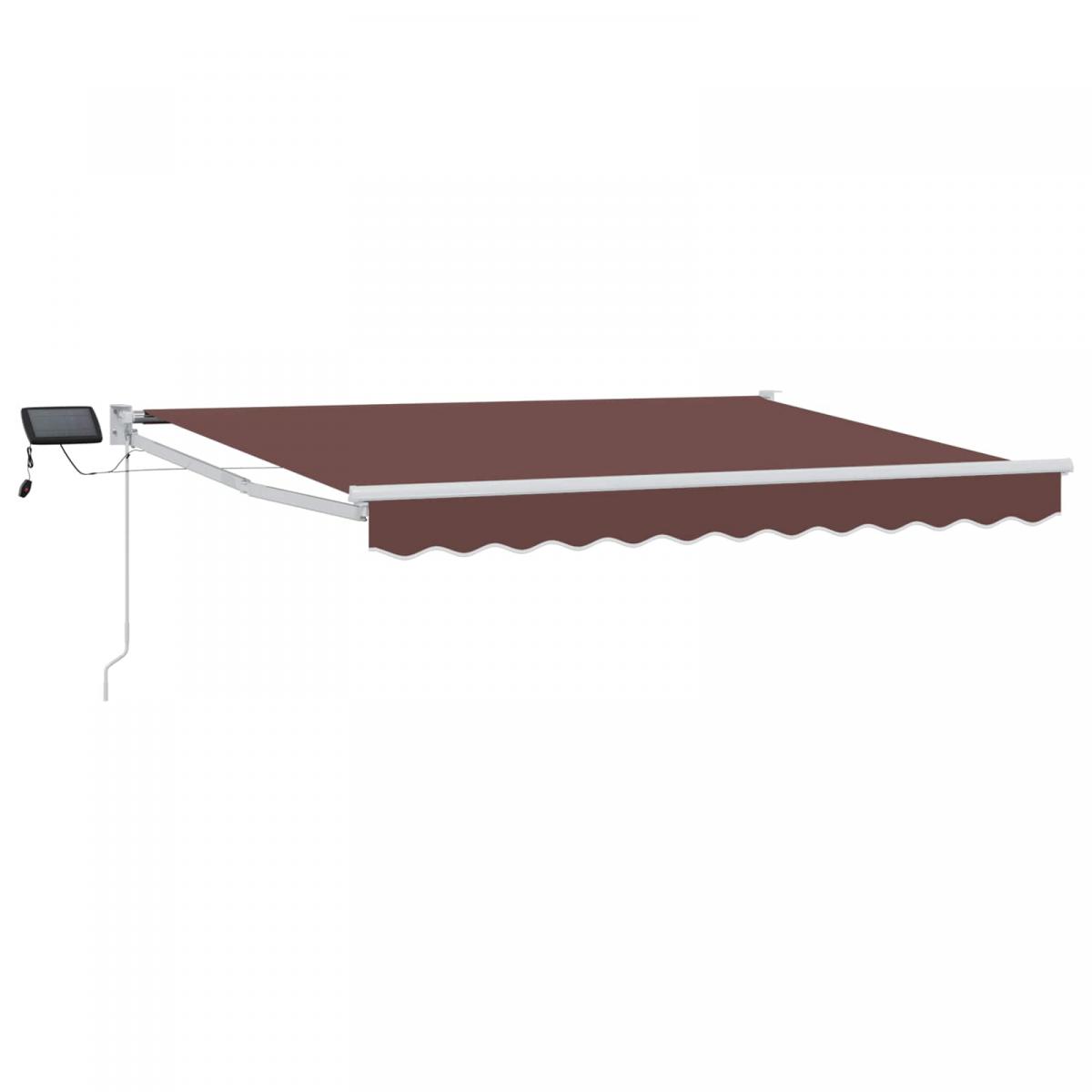 Toldo manual retráctil con LEDs Antracita y Blanco 3,5 x 2,5 m