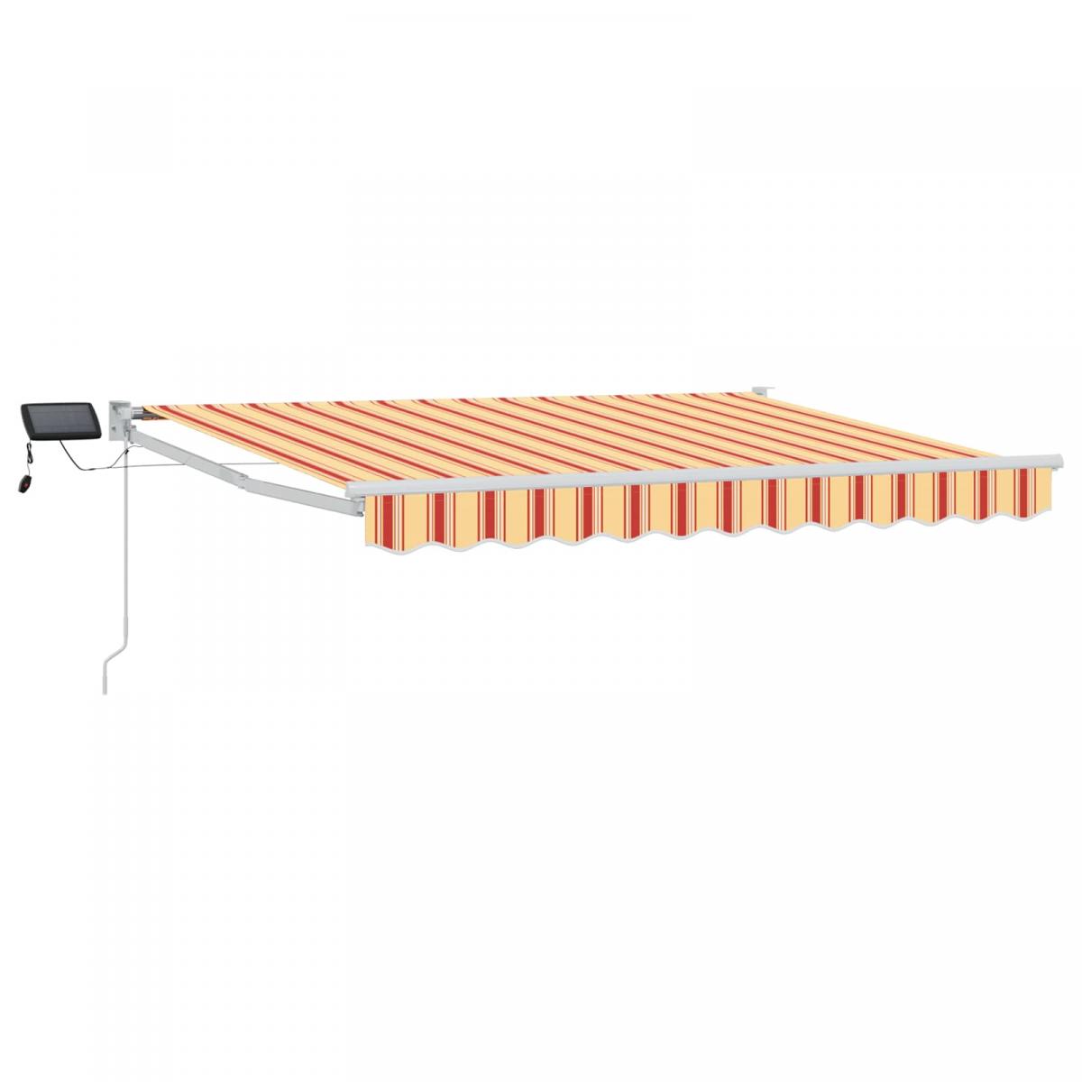 Toldo manual retráctil con LEDs Antracita y Blanco 3,5 x 2,5 m
