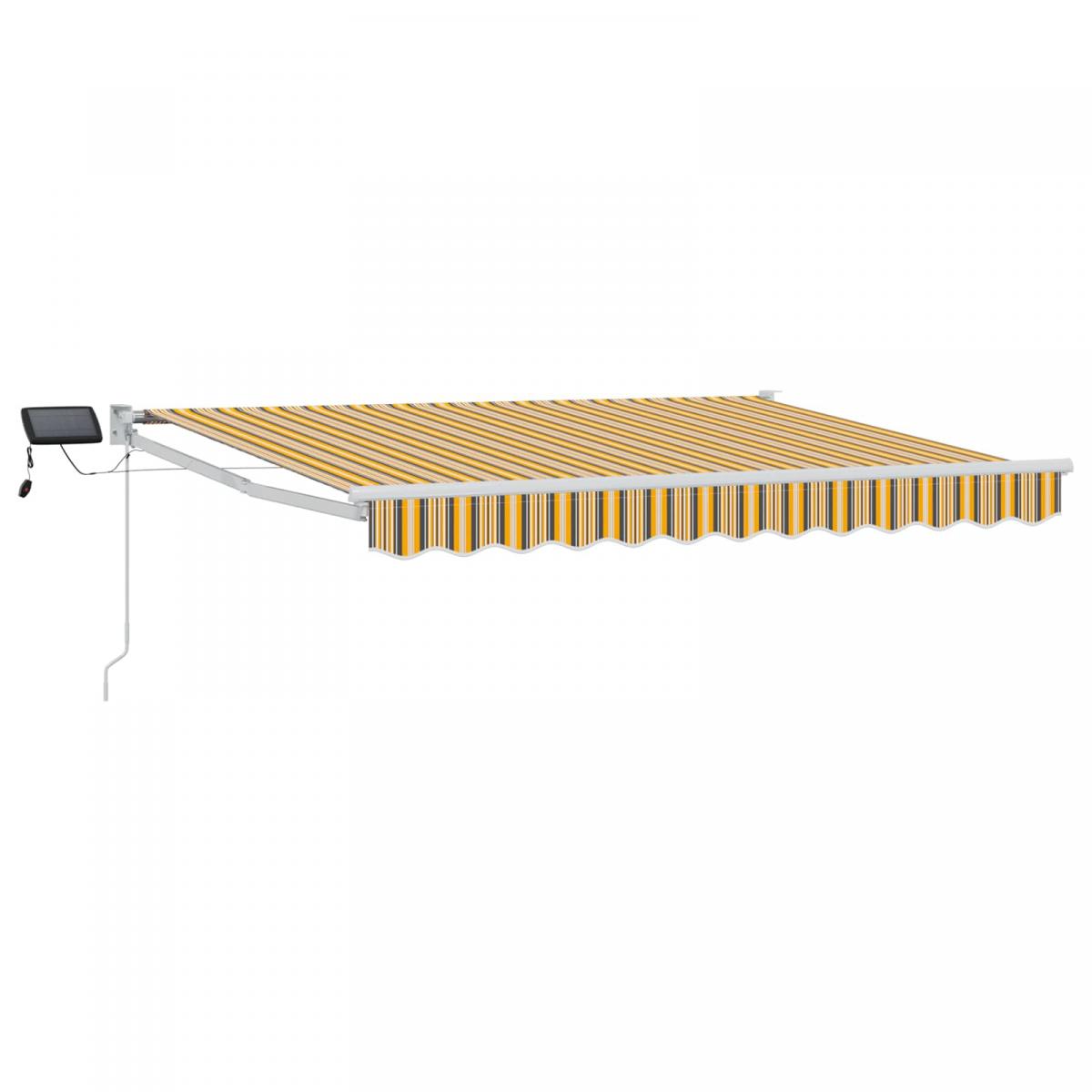 Toldo manual retráctil con LEDs Antracita y Blanco 3,5 x 2,5 m