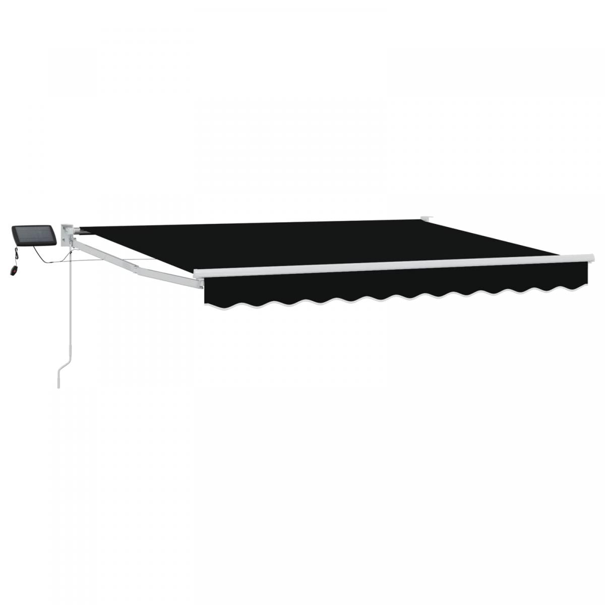 Toldo manual retráctil con LEDs Antracita y Blanco 3,5 x 2,5 m