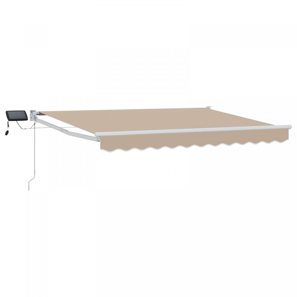 Toldo manual retráctil con LEDs Borgoña y Antracita 3,5 x 2,5 m