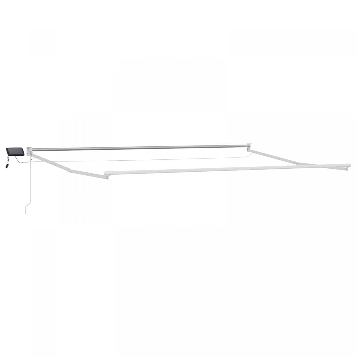 Toldo manual retráctil con LEDs Naranja, Marrón, Blanco 4 x 3 m