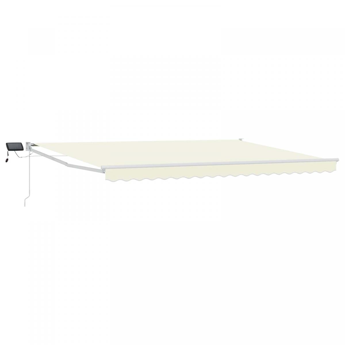 Toldo manual retráctil con LEDs Naranja, Marrón, Blanco 4 x 3 m