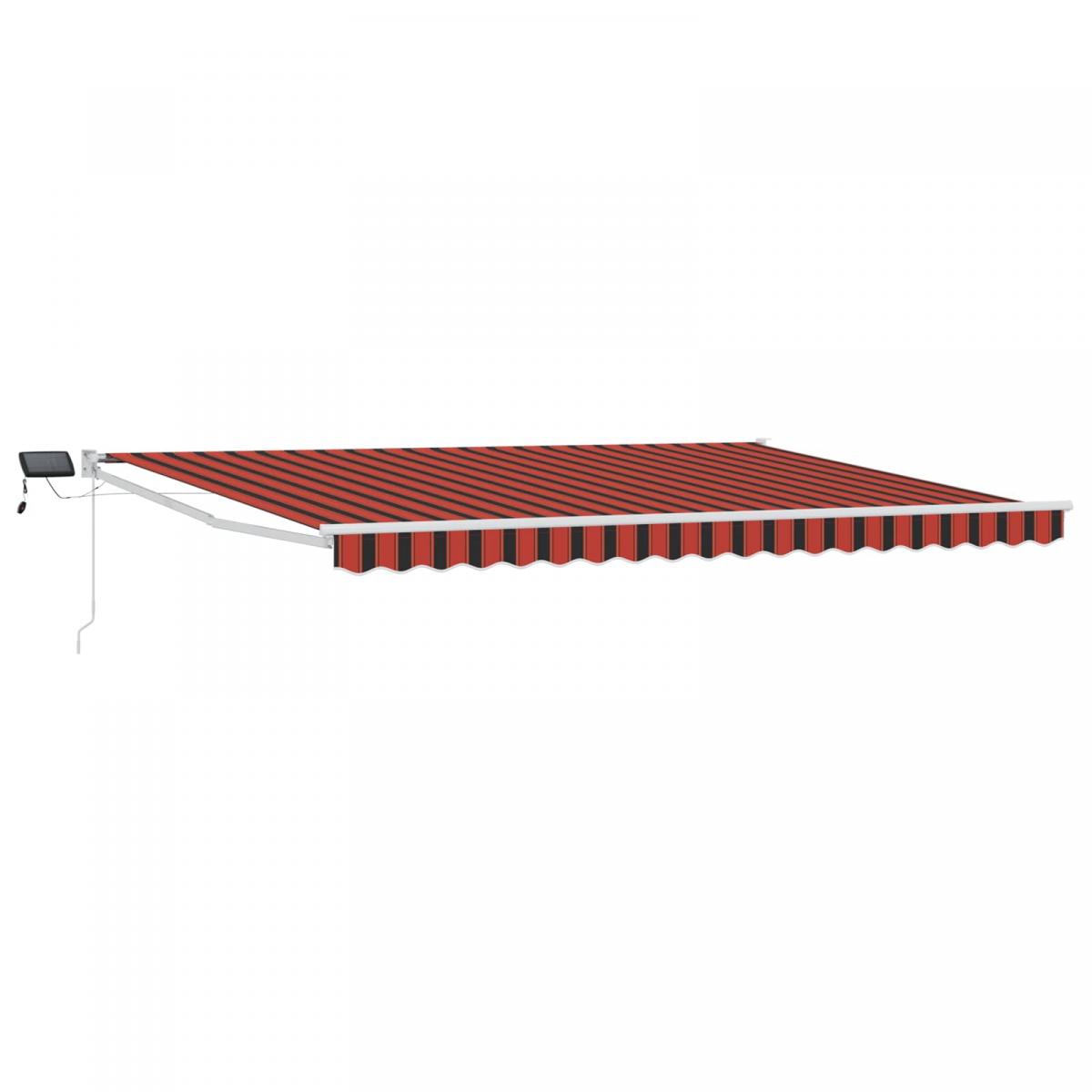 Toldo manual retráctil con LEDs Naranja, Marrón, Blanco 4 x 3 m