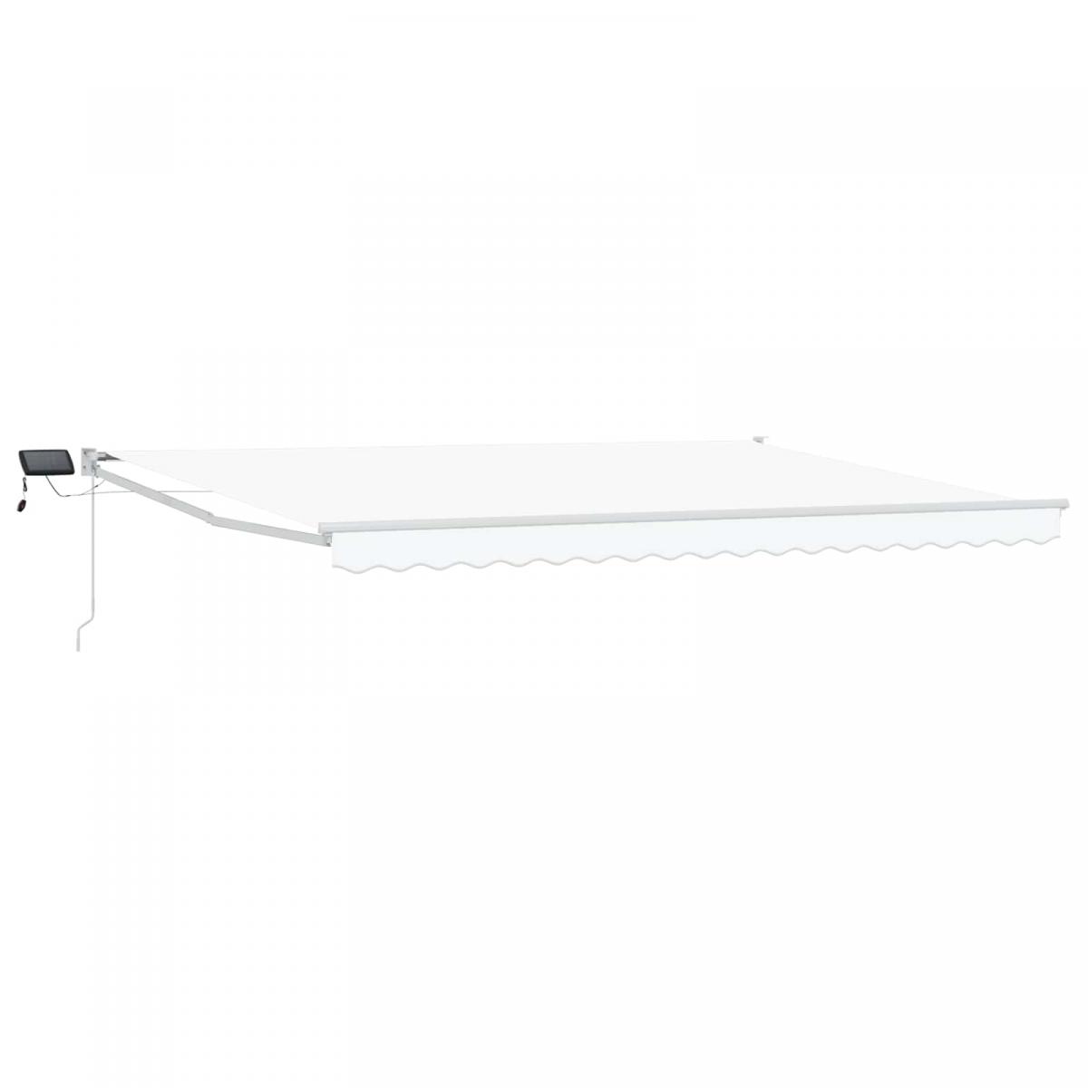 Toldo manual retráctil con LEDs Naranja, Marrón, Blanco 4 x 3 m