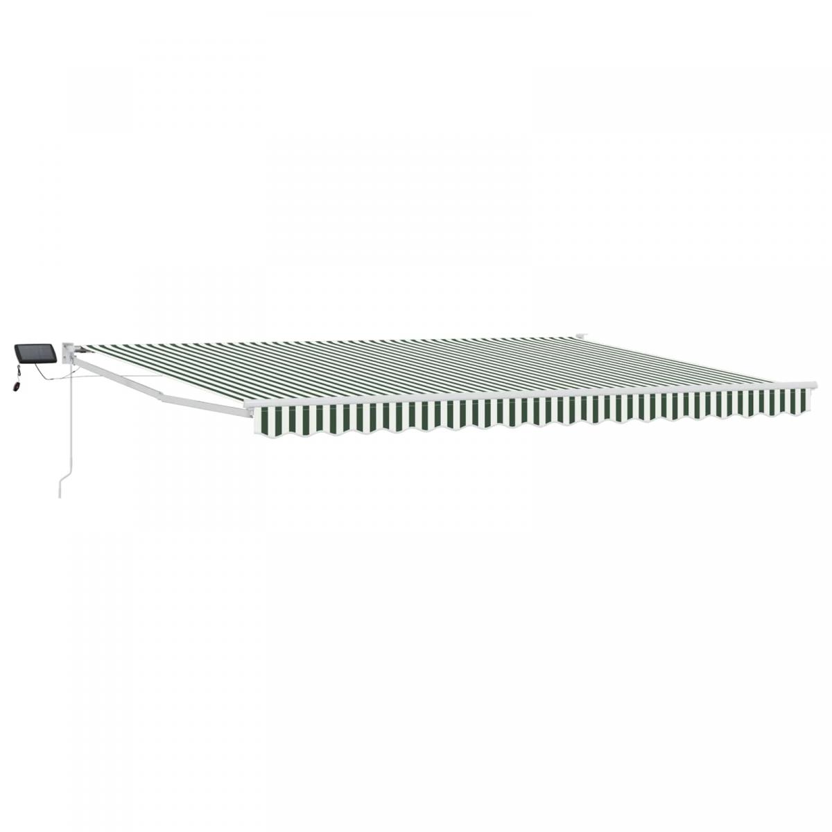Toldo manual retráctil con LEDs Naranja, Marrón, Blanco 4 x 3 m