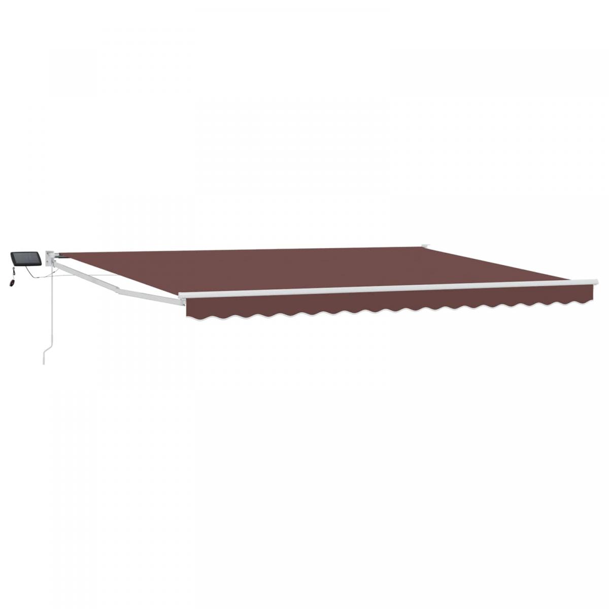 Toldo manual retráctil con LEDs Borgoña y Antracita 4,5 x 3 m
