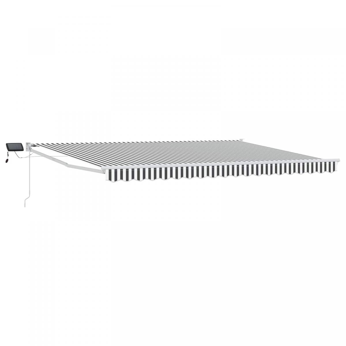 Toldo manual retráctil con LEDs Borgoña y Antracita 4,5 x 3 m