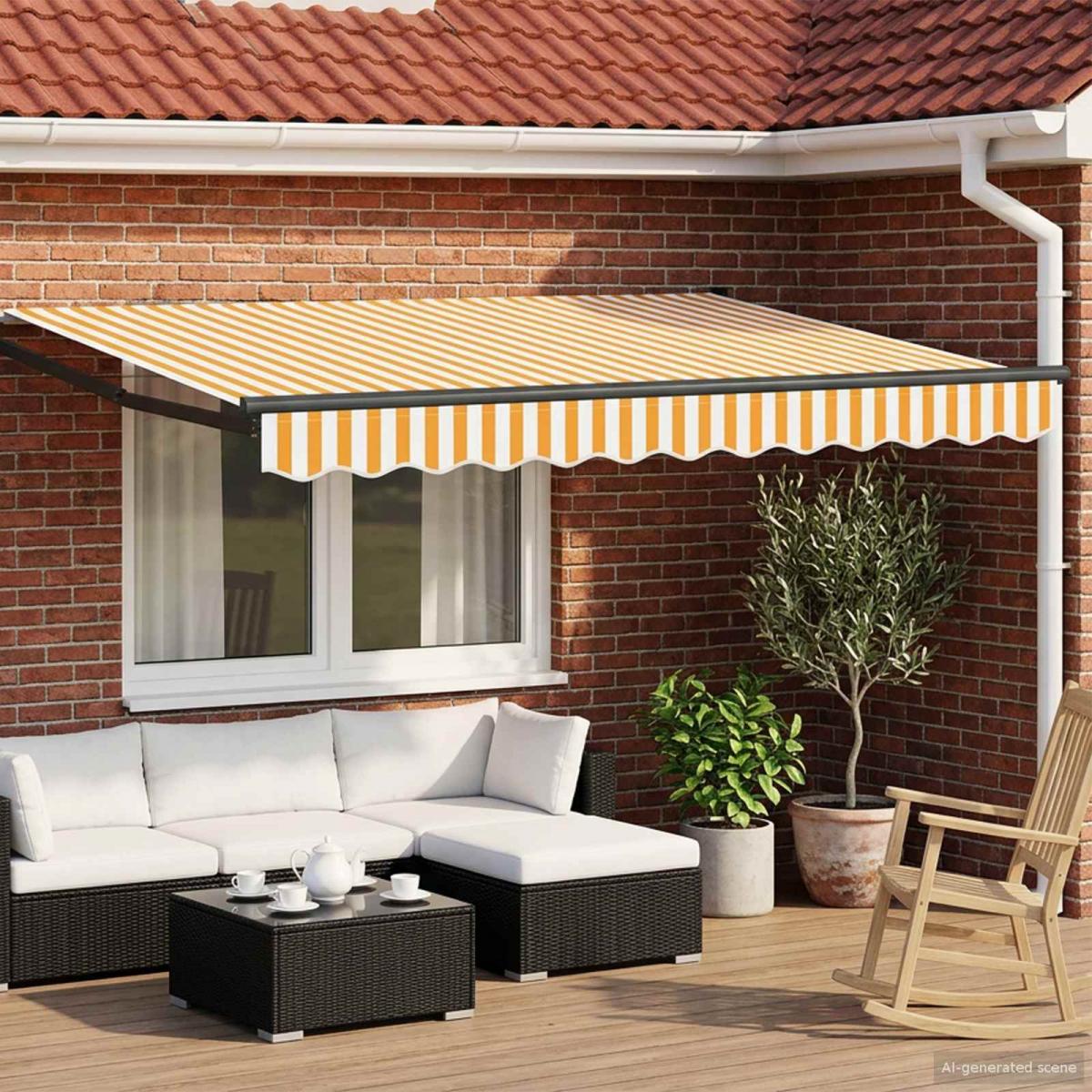 Toldo manual retráctil con LEDs 3 x 2 m