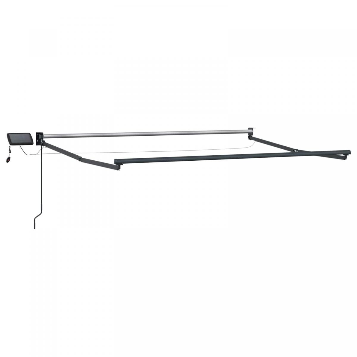 Toldo manual retráctil con LEDs Borgoña y Antracita 3,5 x 2 m