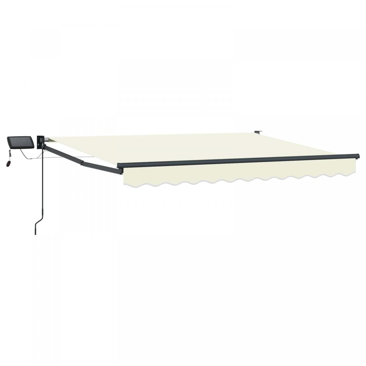 Toldo manual retráctil con LEDs Borgoña y Antracita 3,5 x 2 m