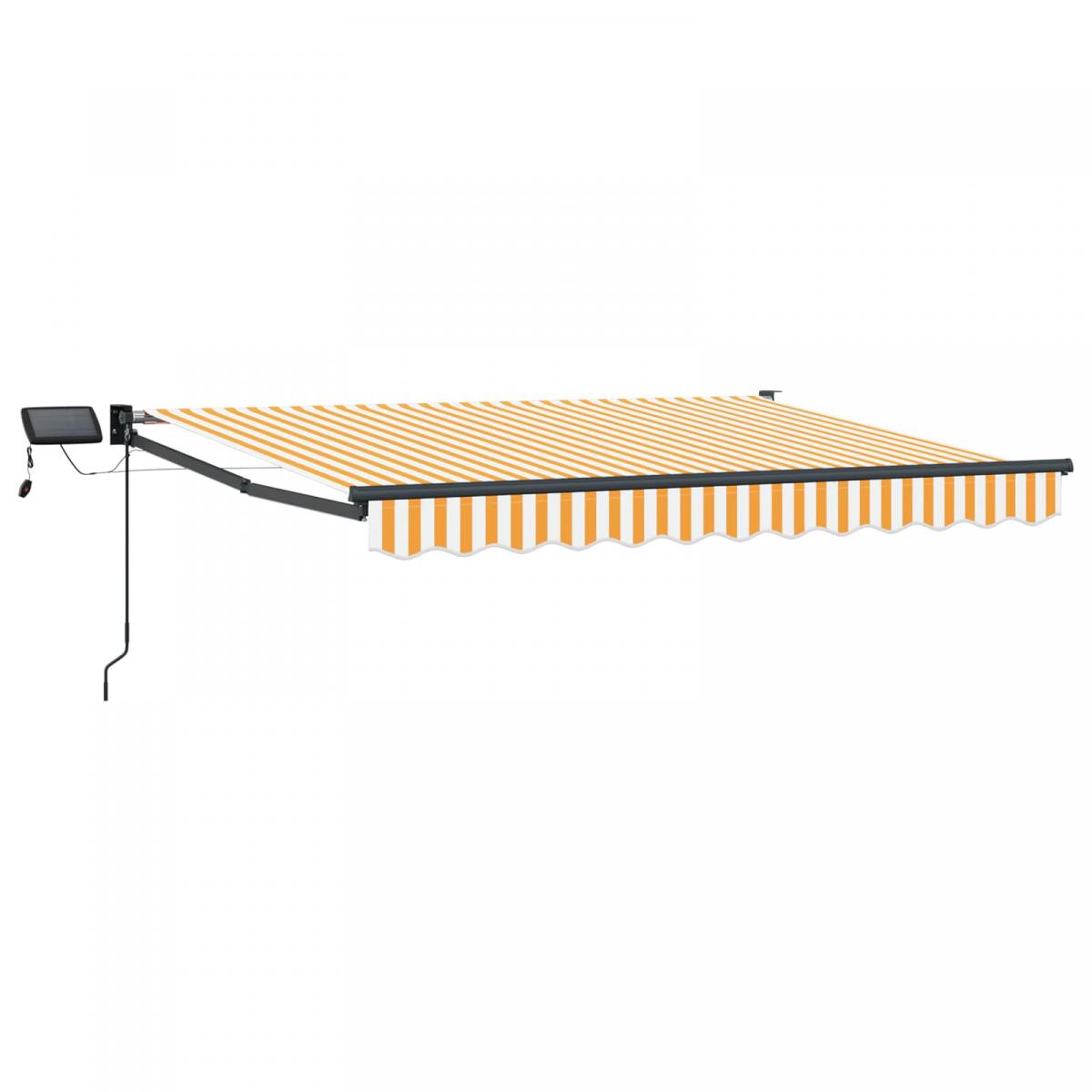Toldo manual retráctil con LEDs Borgoña y Antracita 3,5 x 2 m