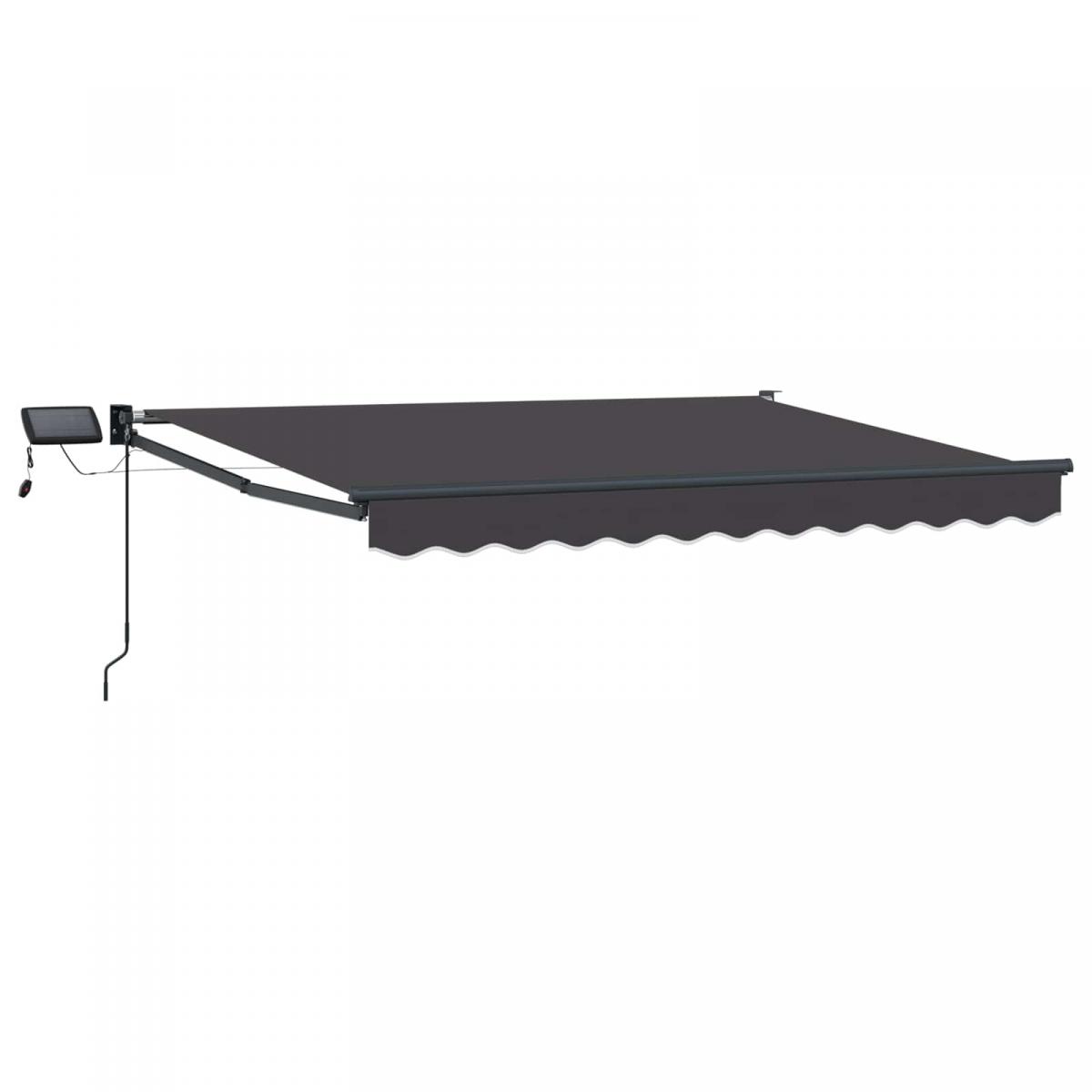 Toldo manual retráctil con LEDs Borgoña y Antracita 3,5 x 2 m
