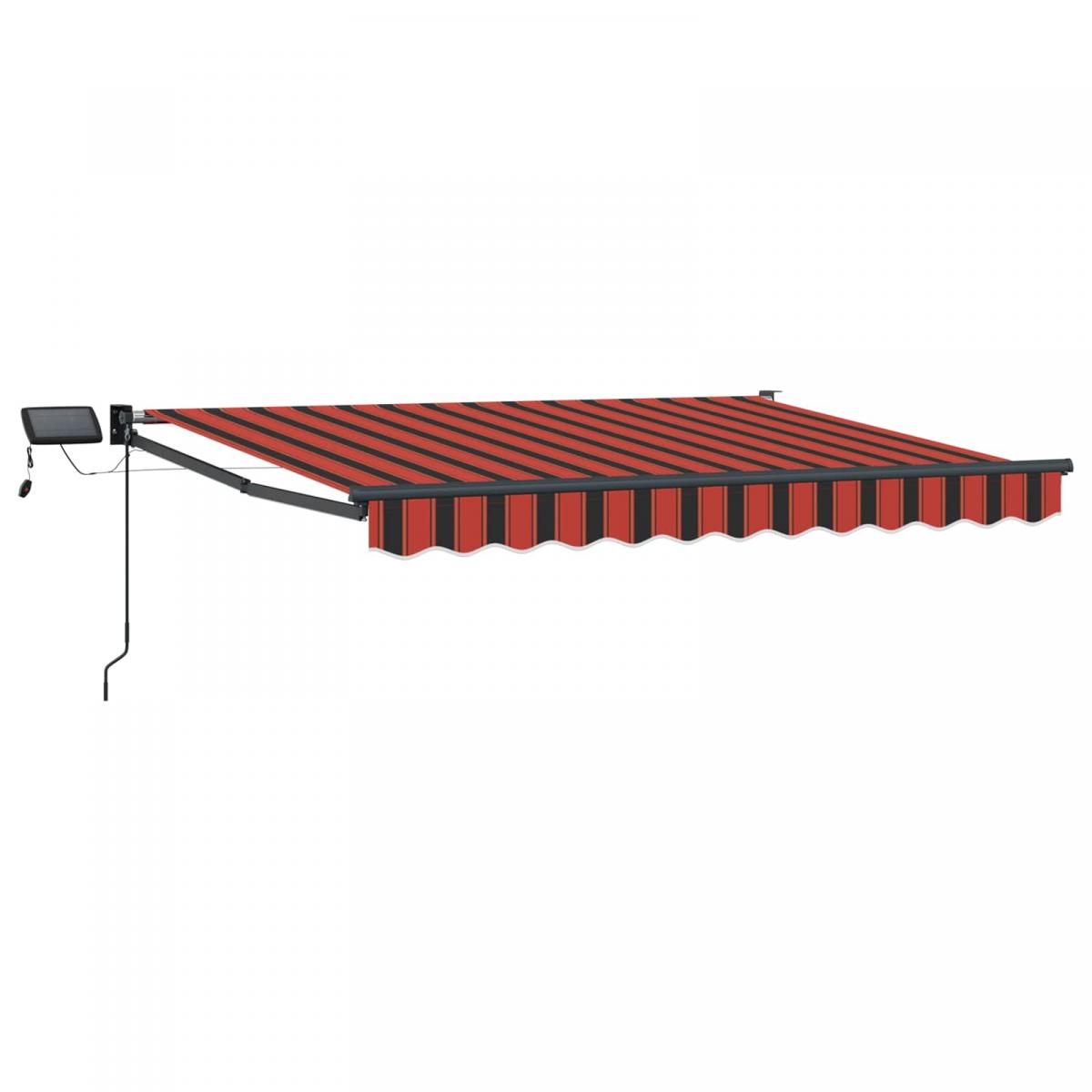 Toldo manual retráctil con LEDs Borgoña y Antracita 3,5 x 2 m