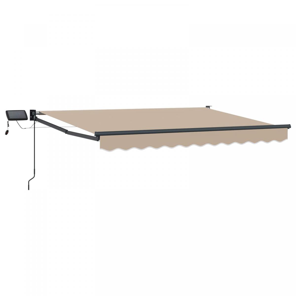 Toldo manual retráctil con LEDs Borgoña y Antracita 3,5 x 2 m