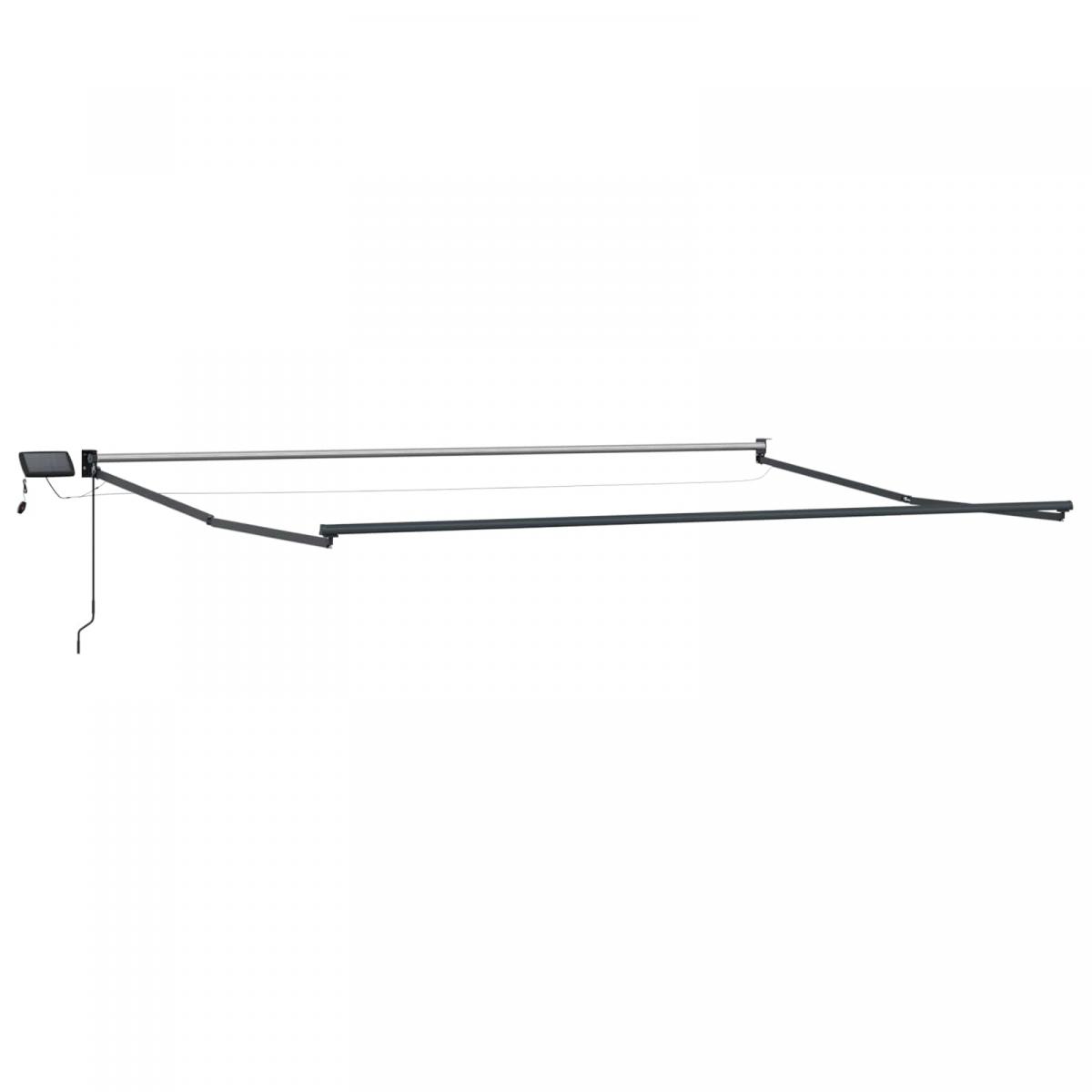 Toldo manual retráctil con LEDs Borgoña y Antracita 4,5 x 3 m