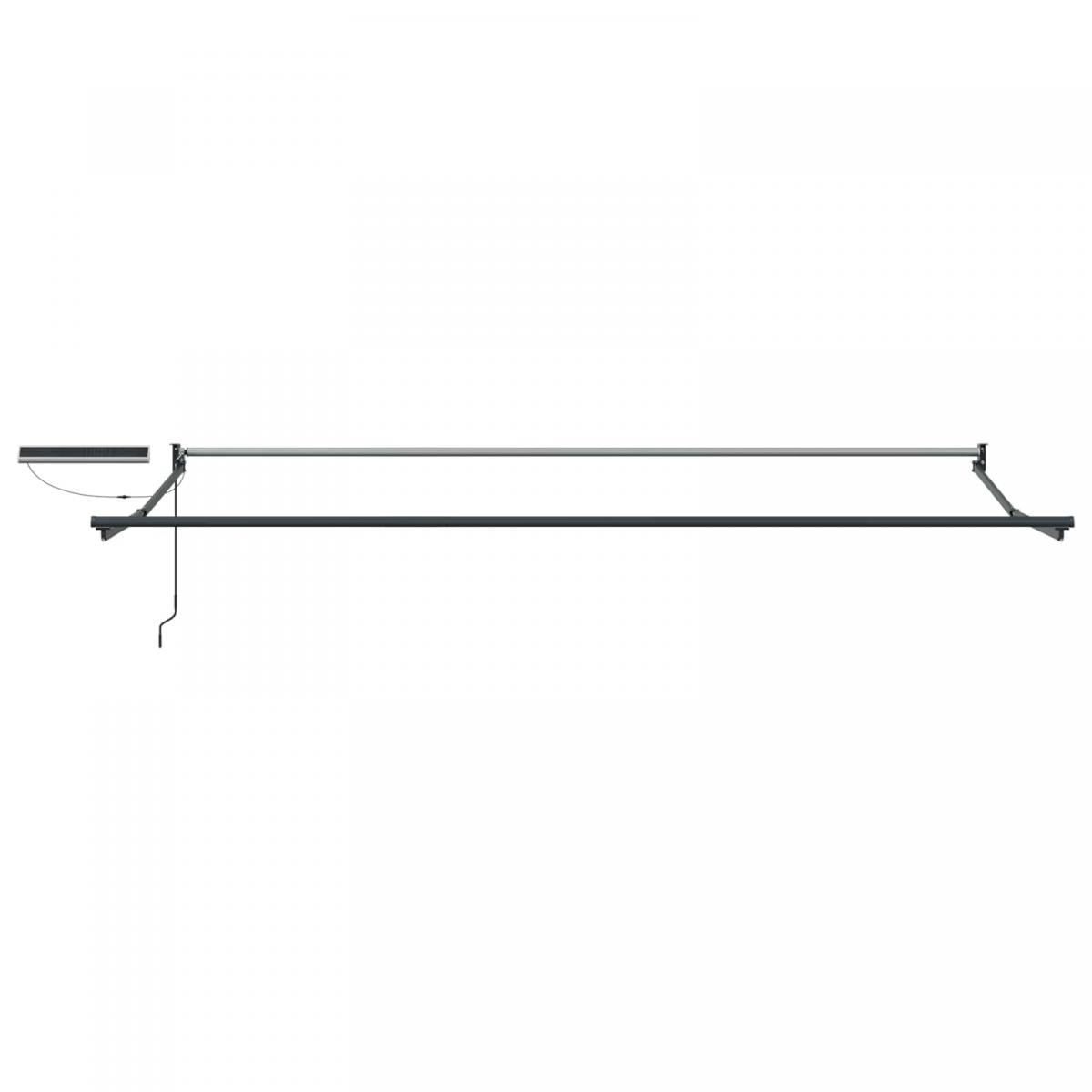 Toldo solar eléctrico 5 x 3 m Rayas amarillas, grises y blancas