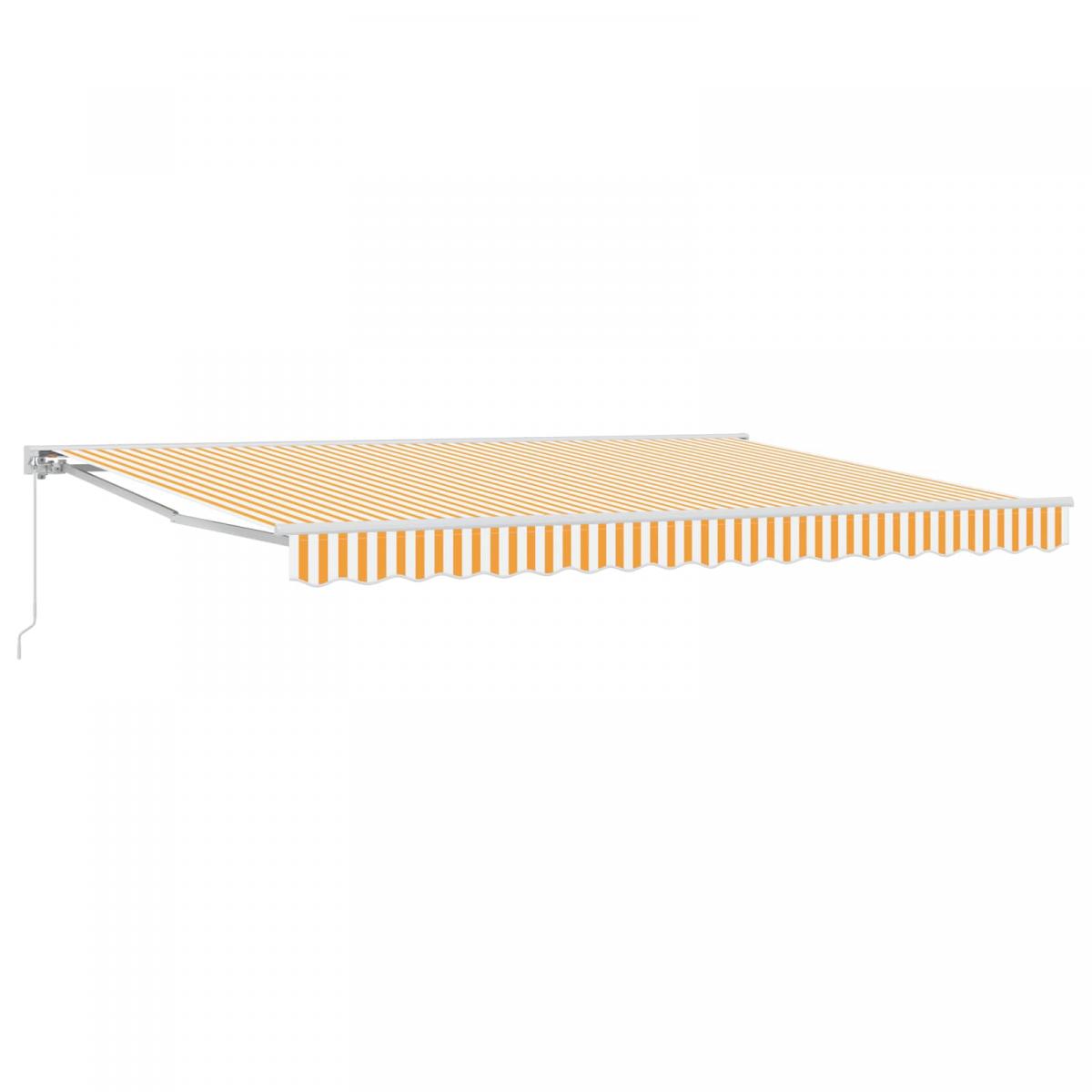 Toldo retráctil manual Naranja, Negro y Amarillo 5 x 3,5 m