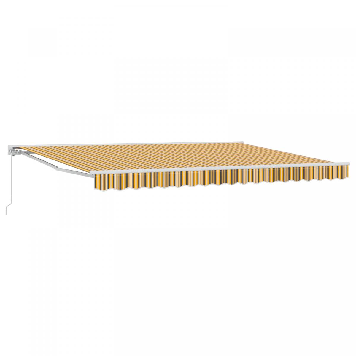 Toldo retráctil manual Naranja, Negro y Amarillo 5 x 3,5 m