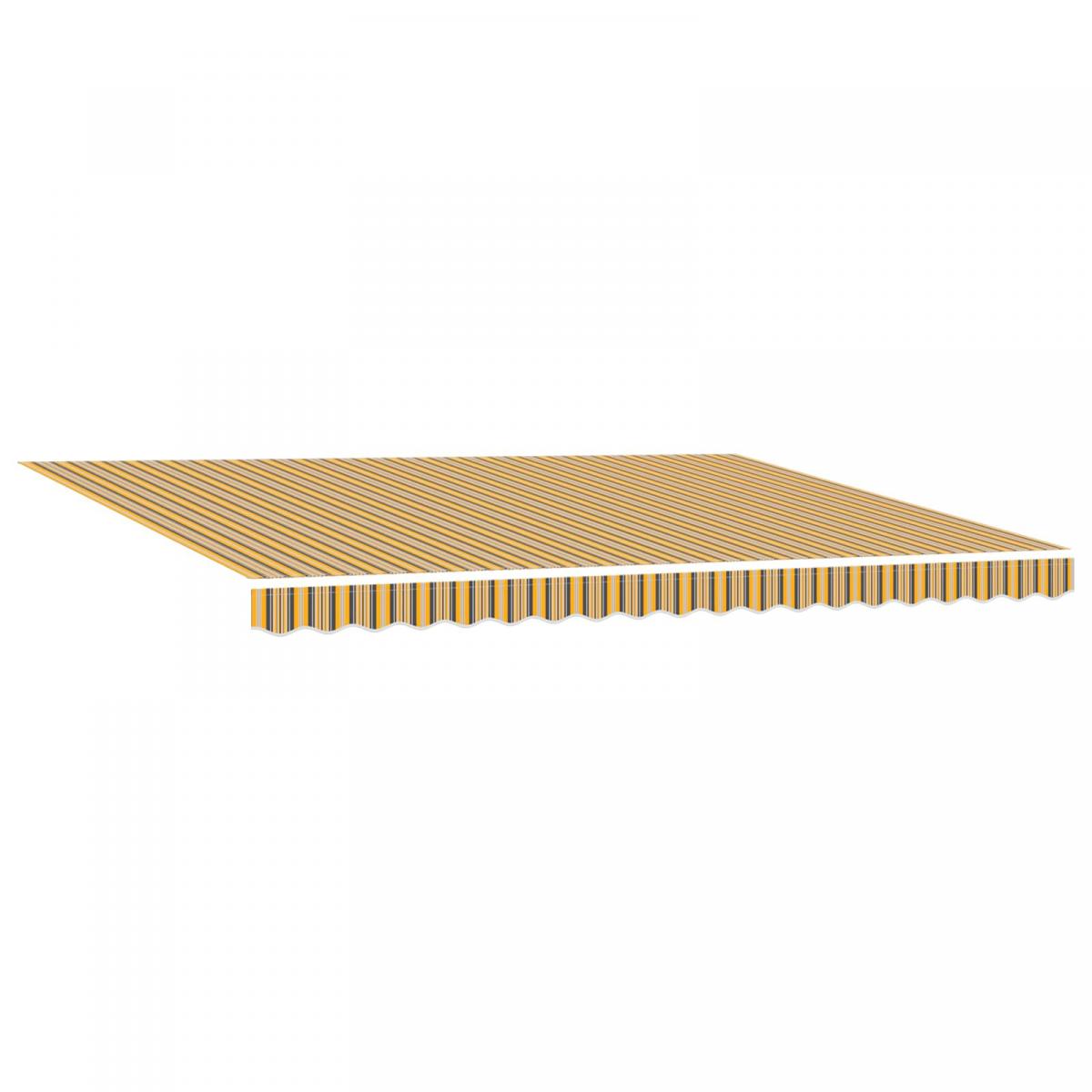 Toldo retráctil manual Naranja, Negro y Amarillo 5 x 3,5 m