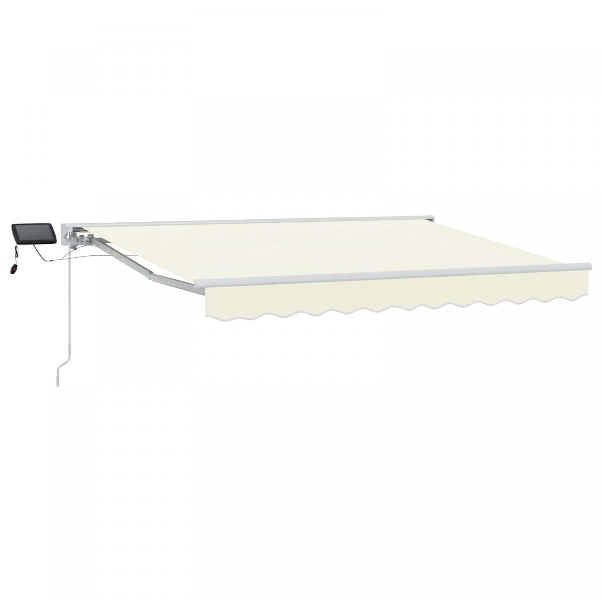 Armazón de toldo manual con LEDs Gris claro y blanco. 3 x 2,5 m