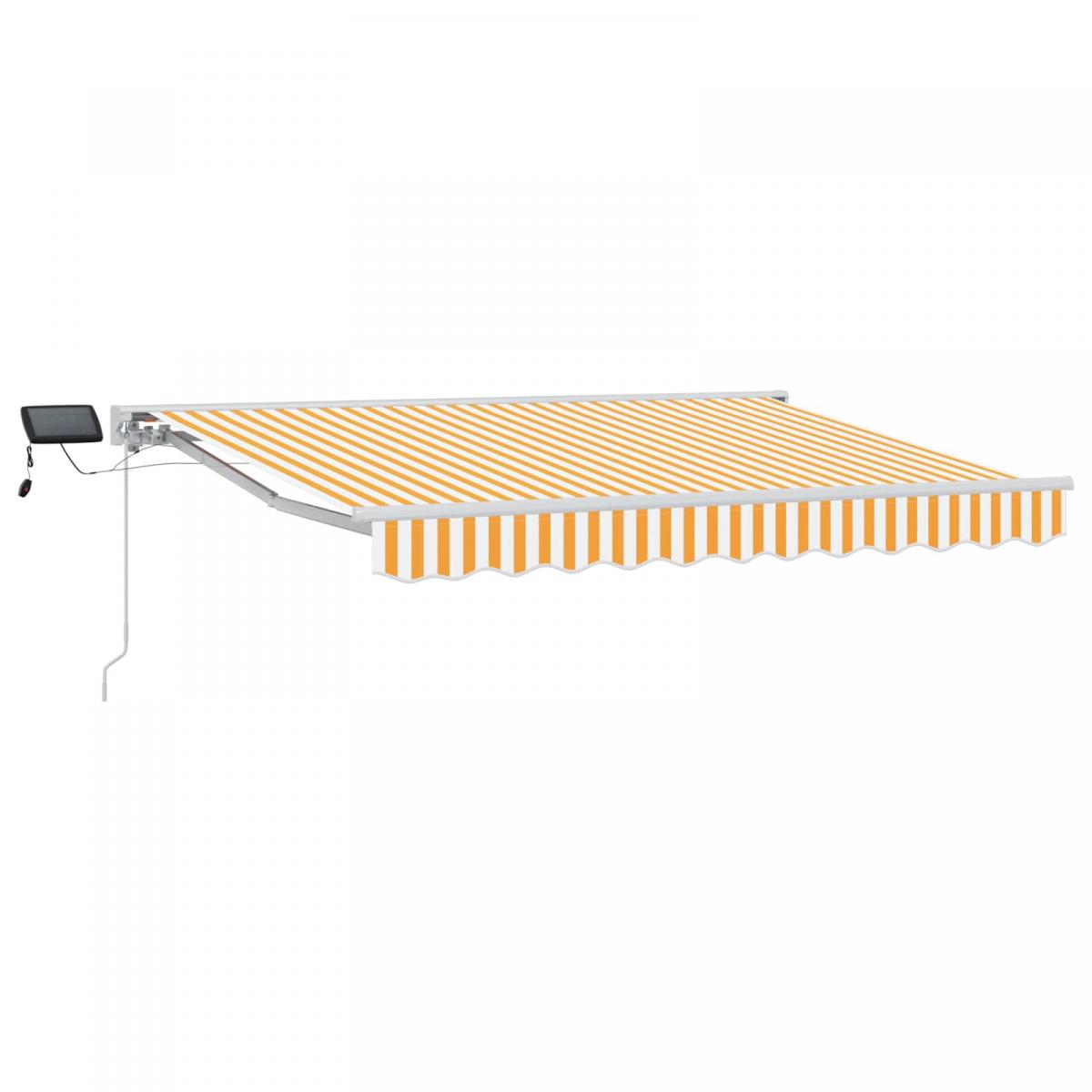Armazón de toldo manual con LEDs Gris claro y blanco. 3 x 2,5 m
