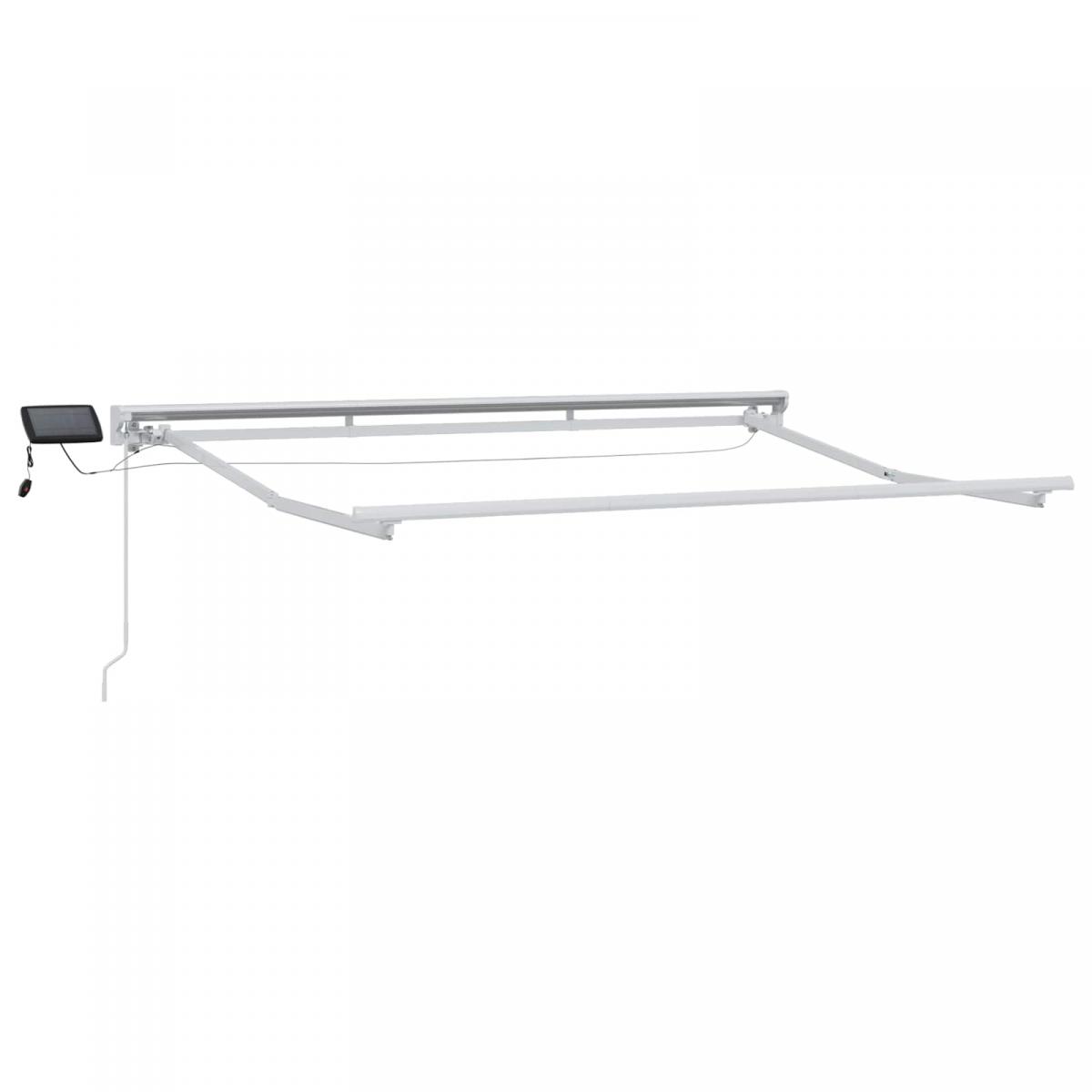 Armazón de toldo manual con LEDs Gris claro y blanco. 3 x 2,5 m