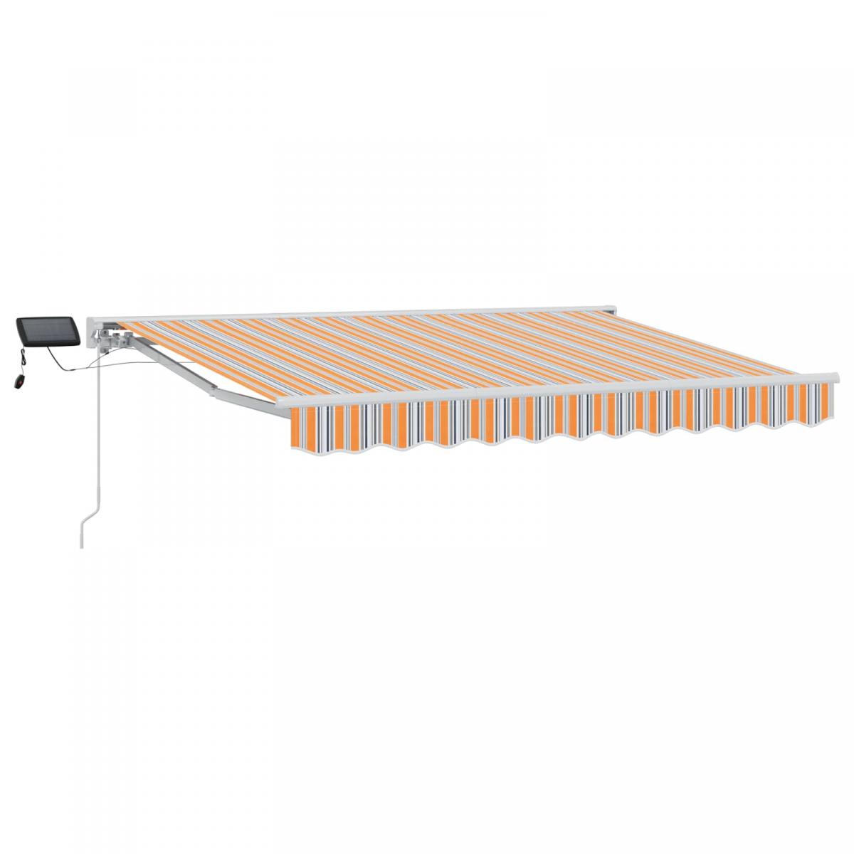 Armazón de toldo manual con LEDs Gris claro y blanco. 3 x 2,5 m