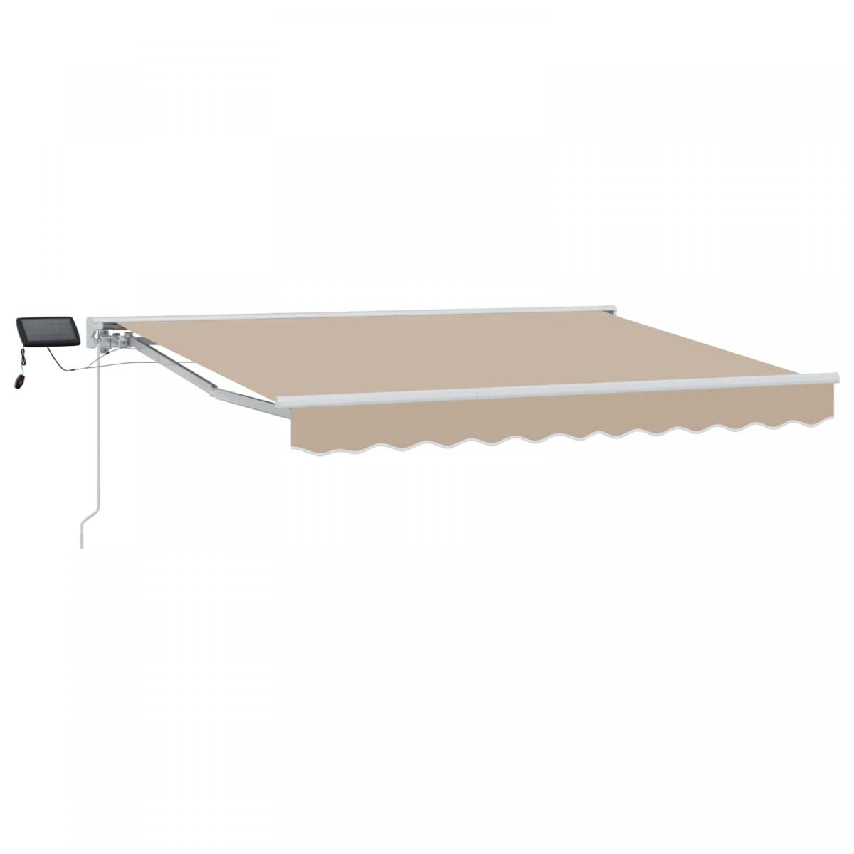 Armazón de toldo manual con LEDs Gris claro y blanco. 3 x 2,5 m