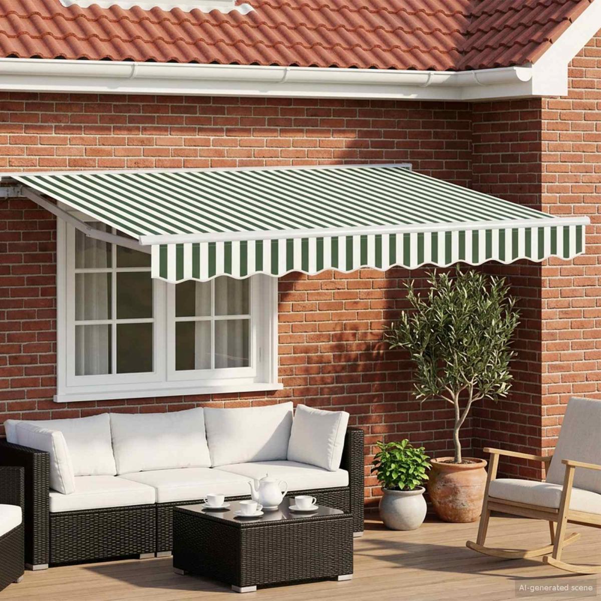 Armazón de toldo manual con LEDs Gris claro y blanco. 3 x 2,5 m