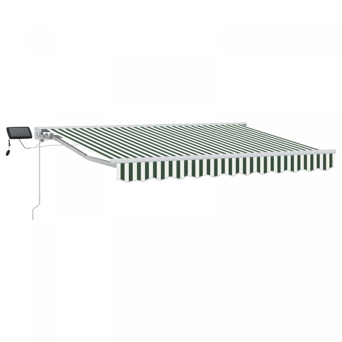 Armazón de toldo manual con LEDs Gris claro y blanco. 3 x 2,5 m